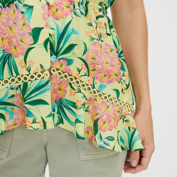 NWT! Anthropologie Anthropologie Farm Rio Ruffled Floral Tank XS - Extra Small - Picture 4 of 7